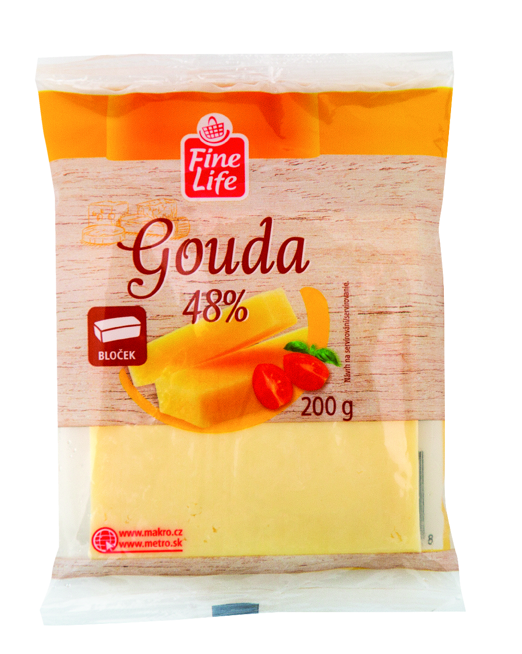 Fine Life Gouda bloček 48% chlad. 200 g