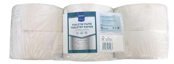 METRO PROFESSIONAL Jumbo Extra toaletný papier 2 vrstvový 19 x 120 mm 6 ks 