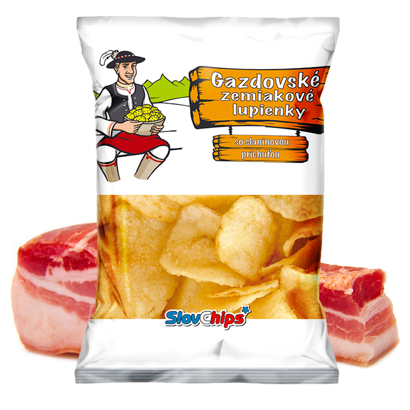 SlovChips Gazdovské lupienky slanina 24 x 70 g