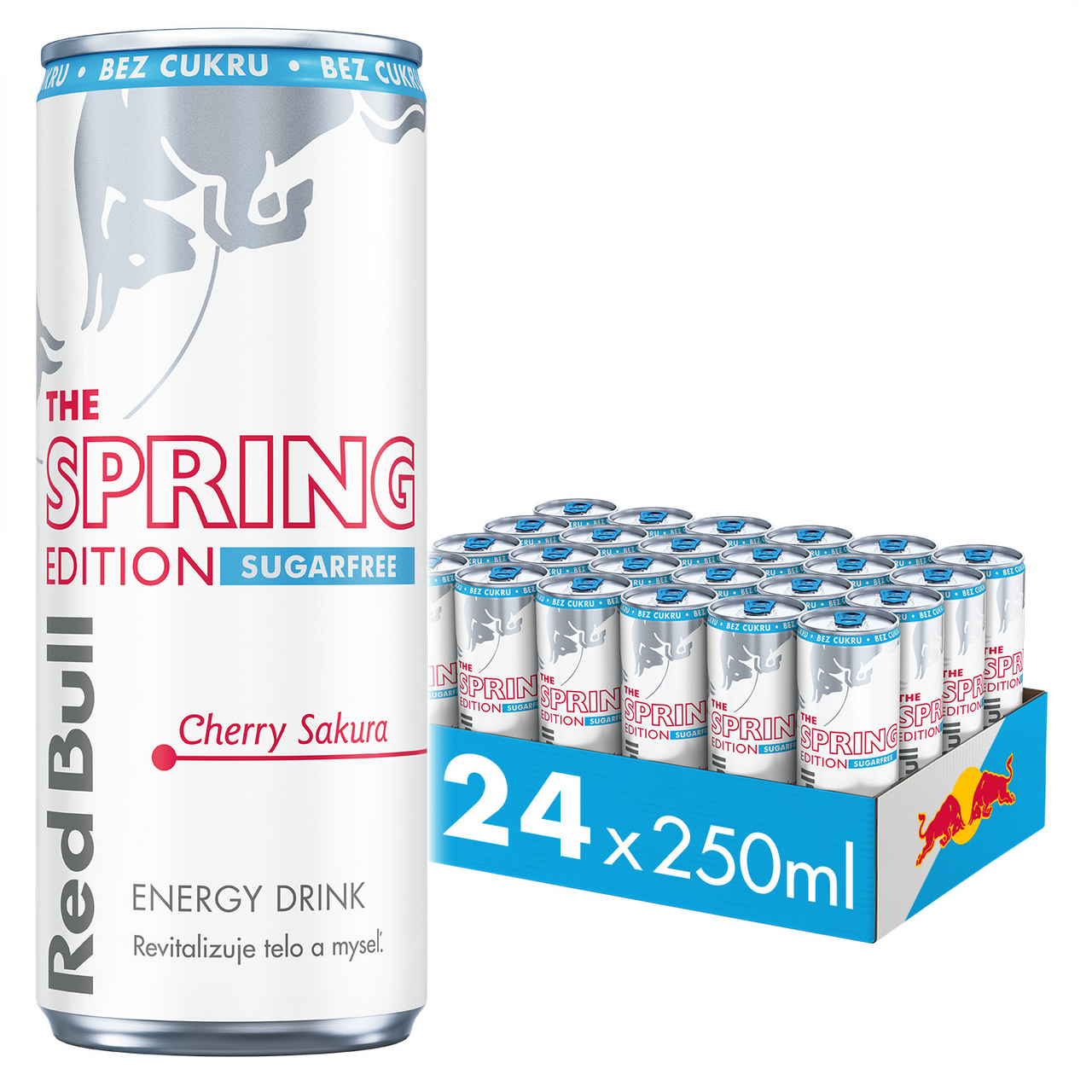 Red Bull Spring energetický nápoj cherry sakura 24 x 250 ml vratná plechovka
