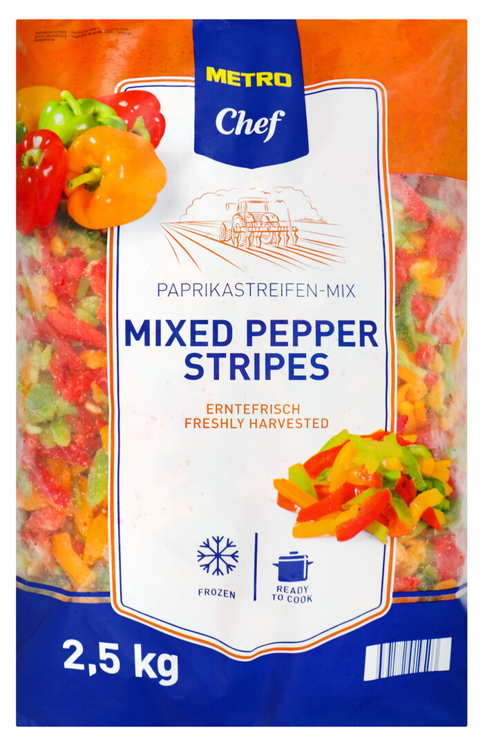 METRO Chef Paprika krájaná mix mraz. 2,5 kg