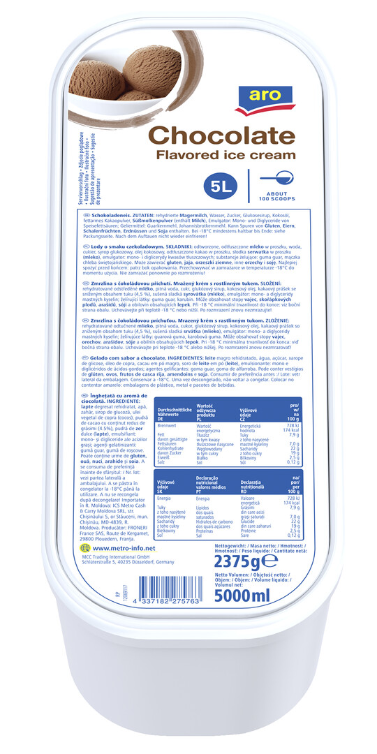 aro Zmrzlina čokoláda mraz. 5 l