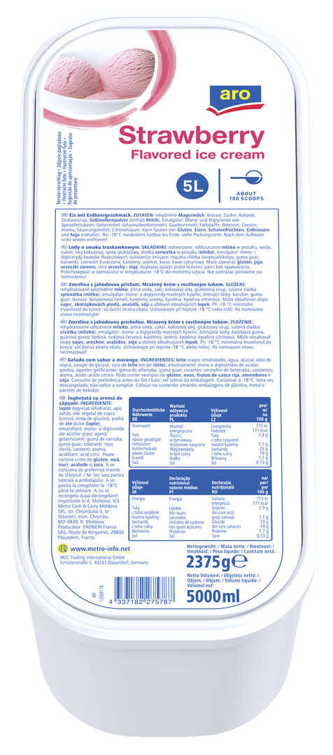 aro Zmrzlina jahoda mraz. 5 l