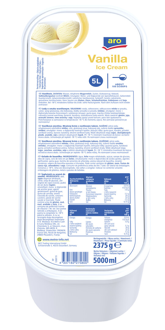 aro Zmrzlina vanilka mraz. 5 l