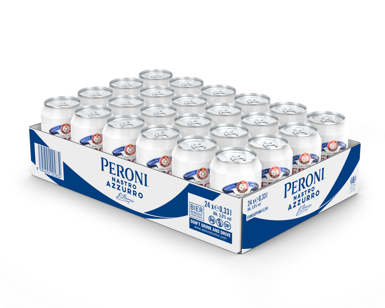 PERONI Nastro Azzurro pivo 24 x 330 ml vratná plechovka