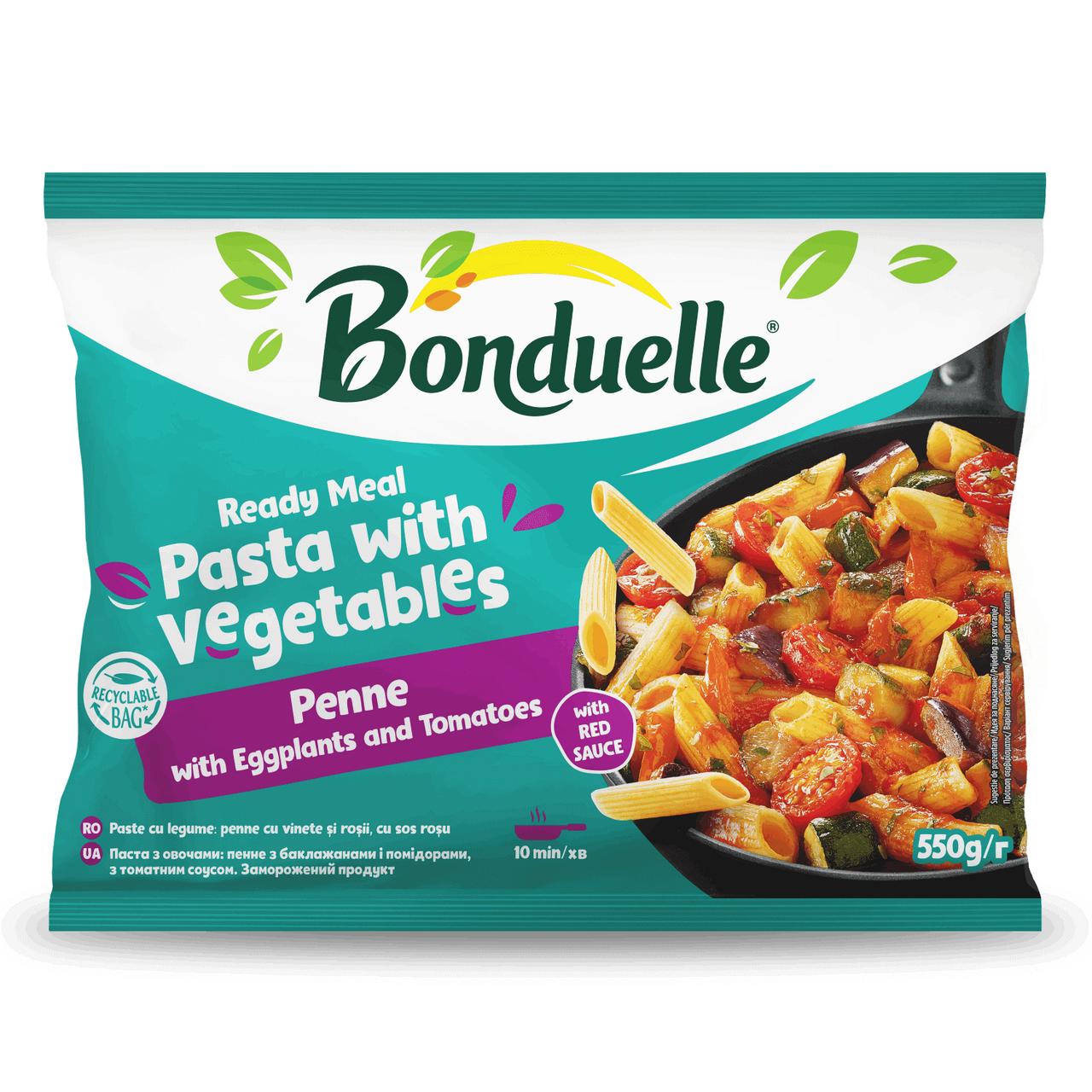 Bonduelle Penne s baklažánom a paradajkami mraz. 550 g
