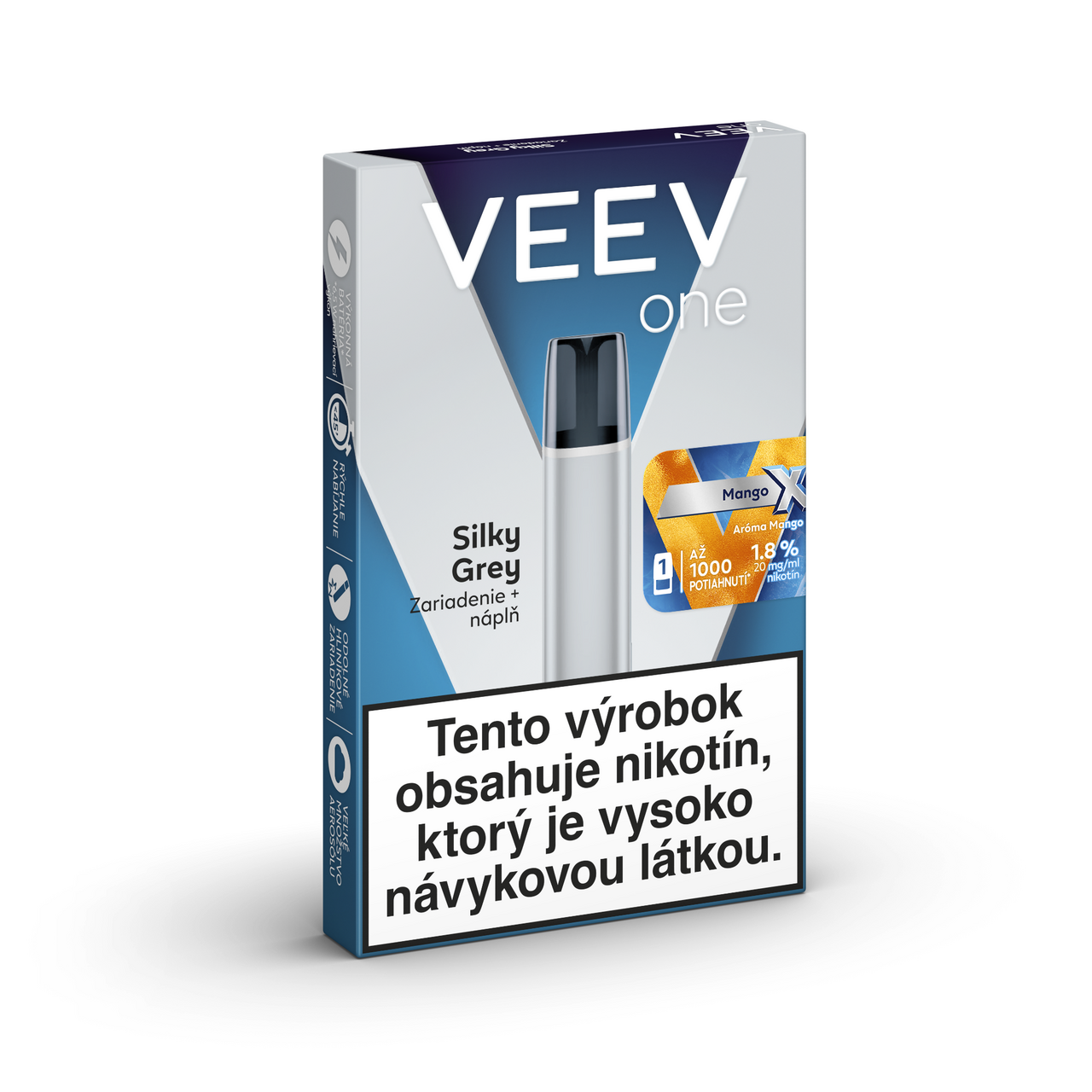 VEEV One Silky Grey e-cigareta + Mango X náplň 1 ks