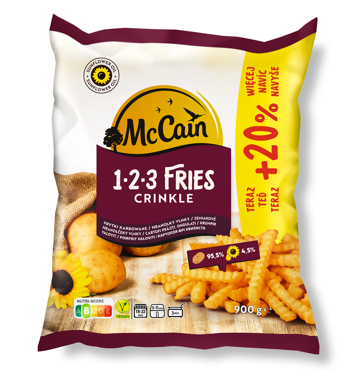 McCain 123 Crinkle hranolky mraz. 900 g