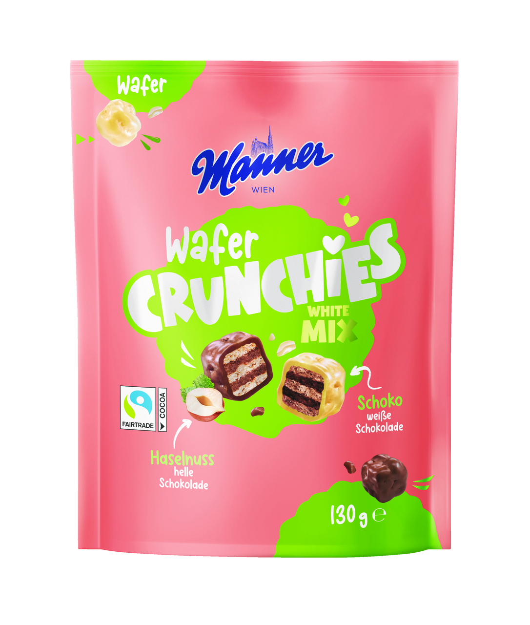 Manner Wafer crunchies white mix / chrumkavé oblátky biely mix 130 g