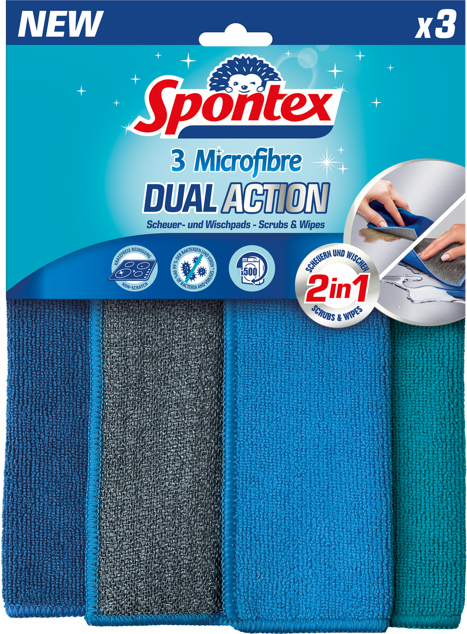 Spontex Dual Action utierky 3 ks