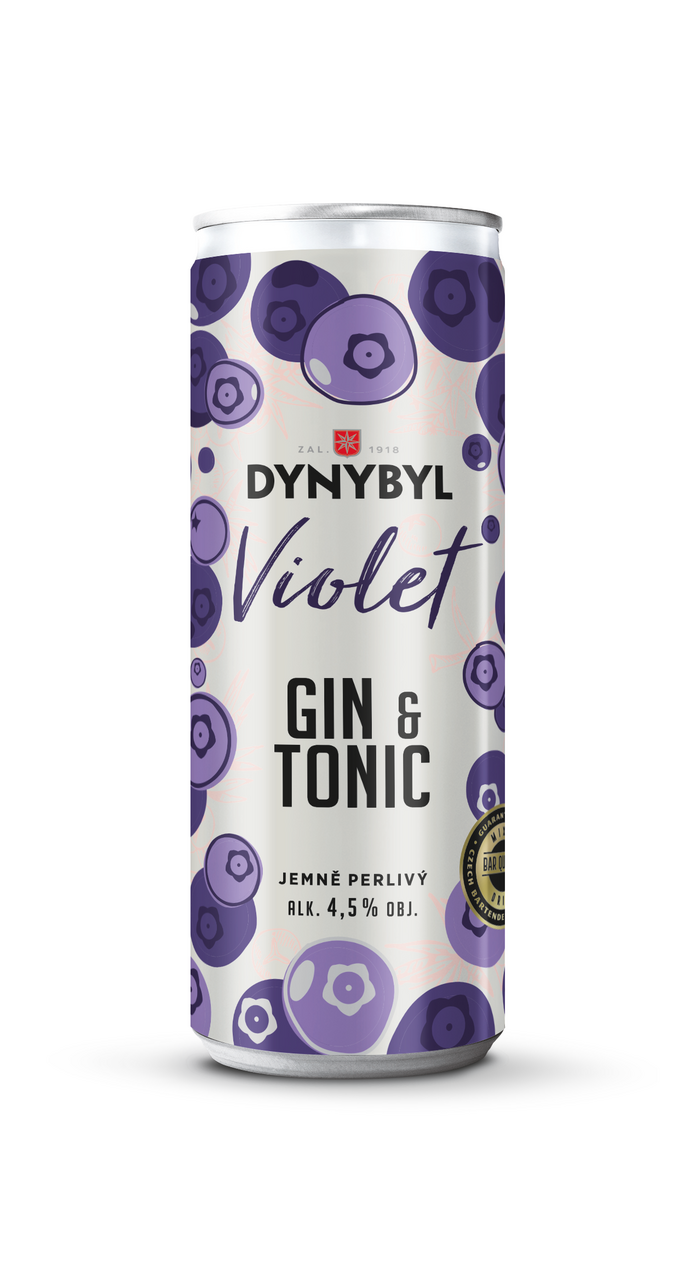 DYNYBYL Gin&Tonic violet 4,5% miešaný nápoj 250 ml vratná plechovka