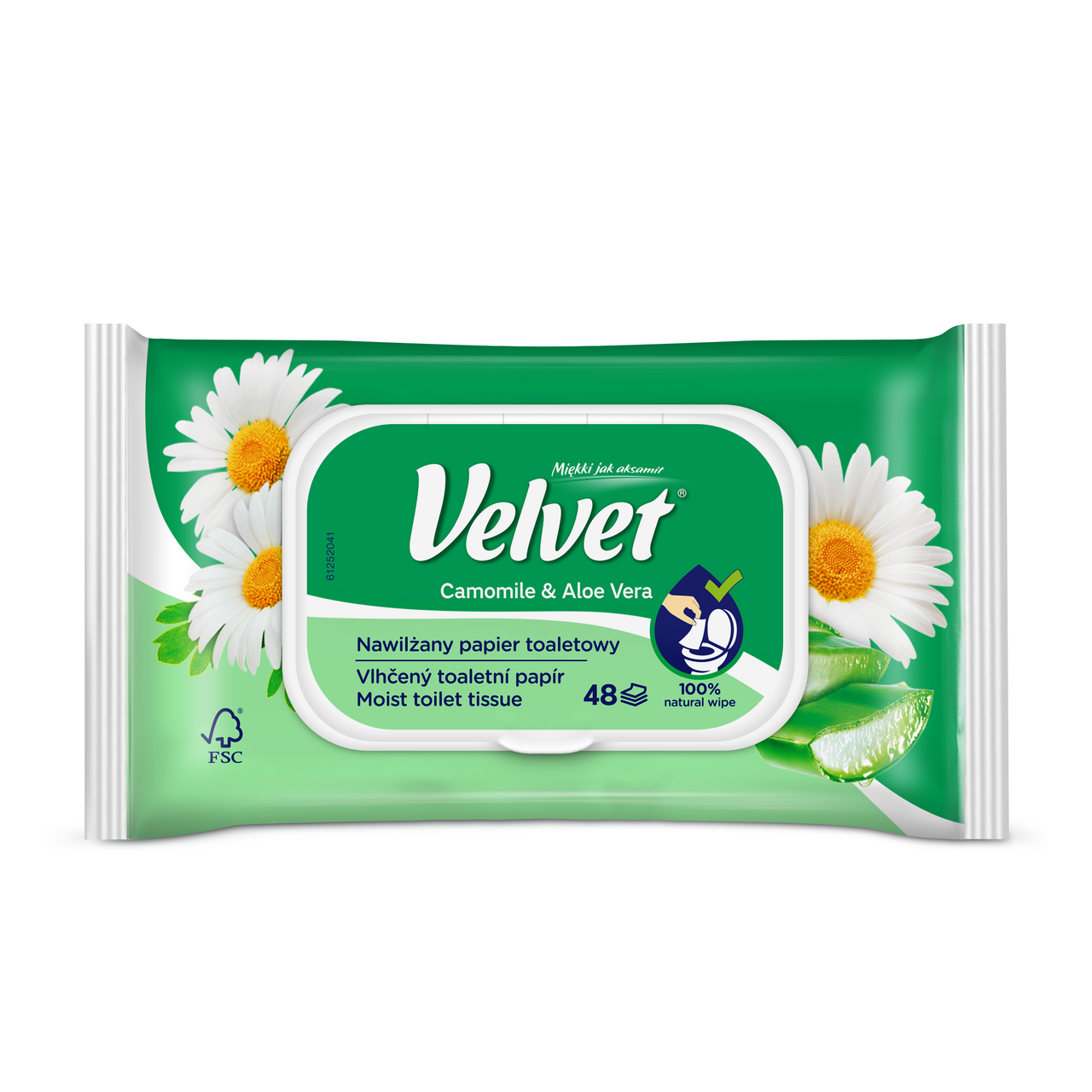 Velvet vlhčený toaletný papier camomile /kamilka 48 ks