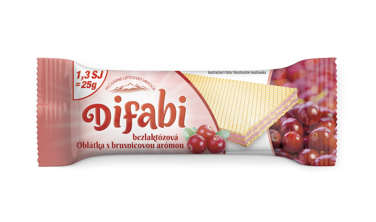 Difabi Oblátka brusnicová 25 g