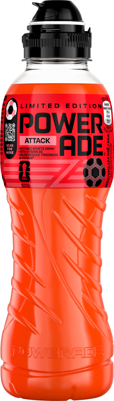 POWERADE Attack izotonický nápoj 12 x 500 ml vratná PET fľaša