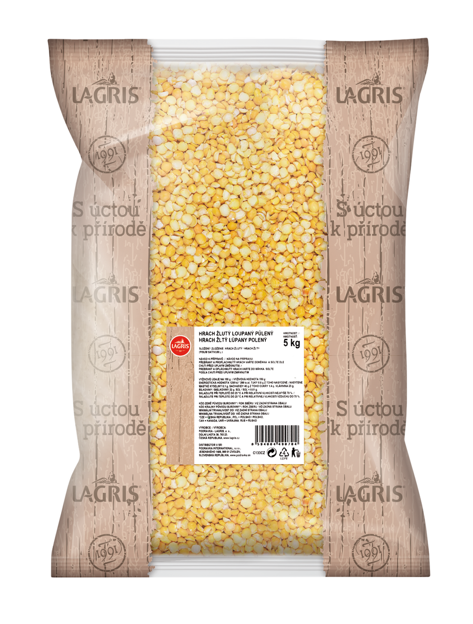 LAGRIS Hrach žltý polený 5 kg