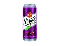 Steiger Light pivo radler nealkoholické tmavé višňa 6x500 ml vratná plechovka