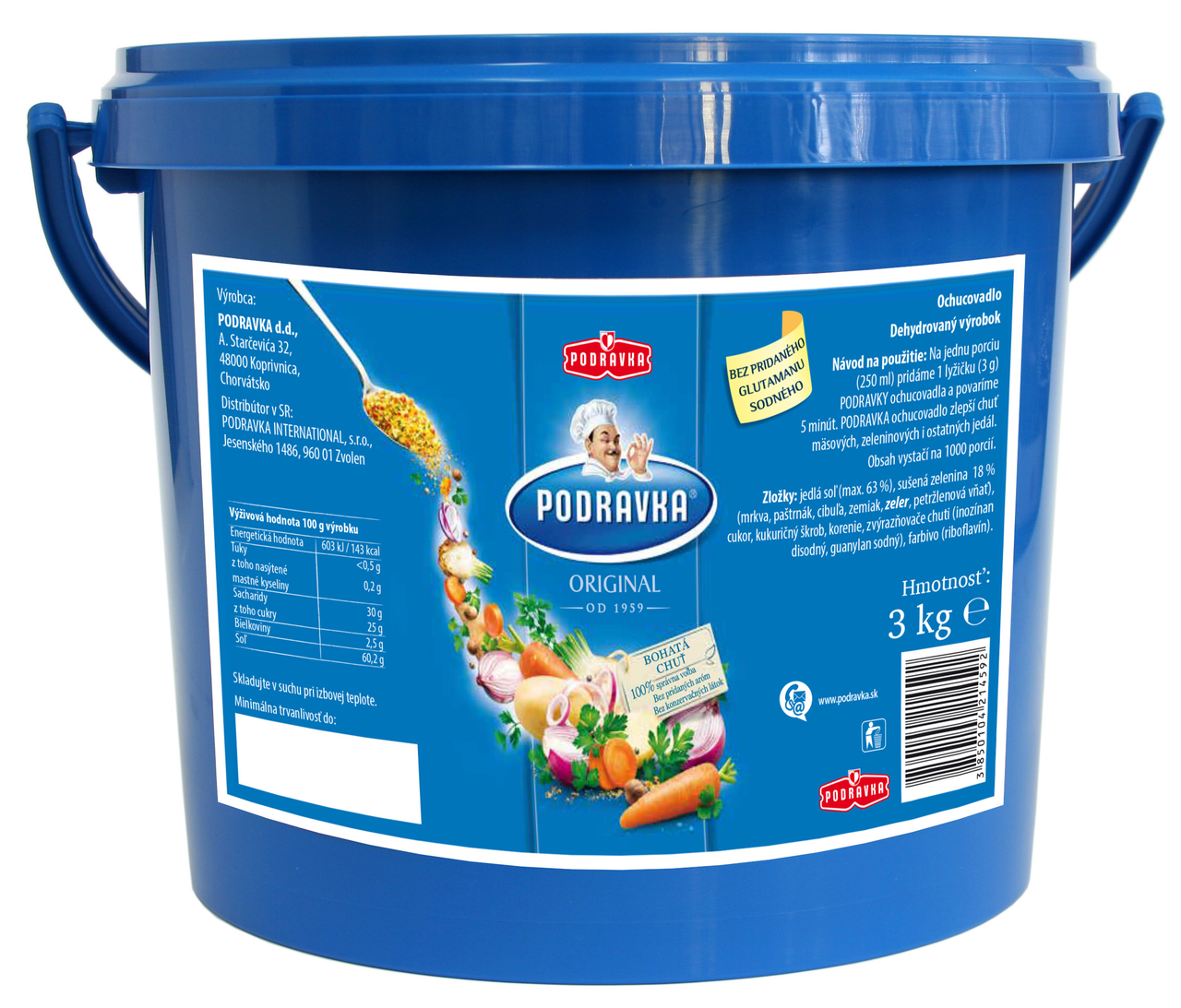 PODRAVKA Original ochucovadlo do jedál bez glutamanu 3 kg
