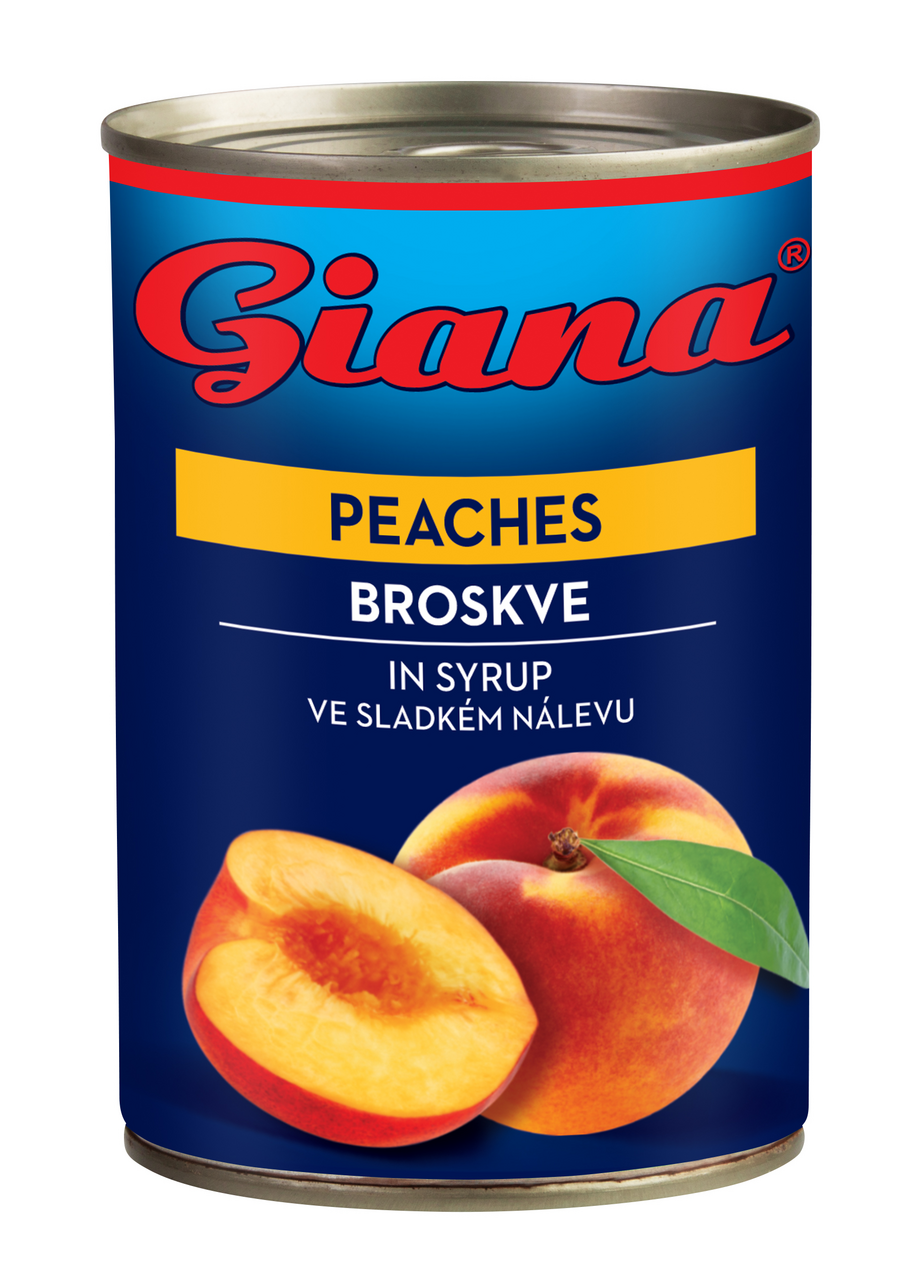Giana Broskyne lúpané polené 8 x 425 ml
