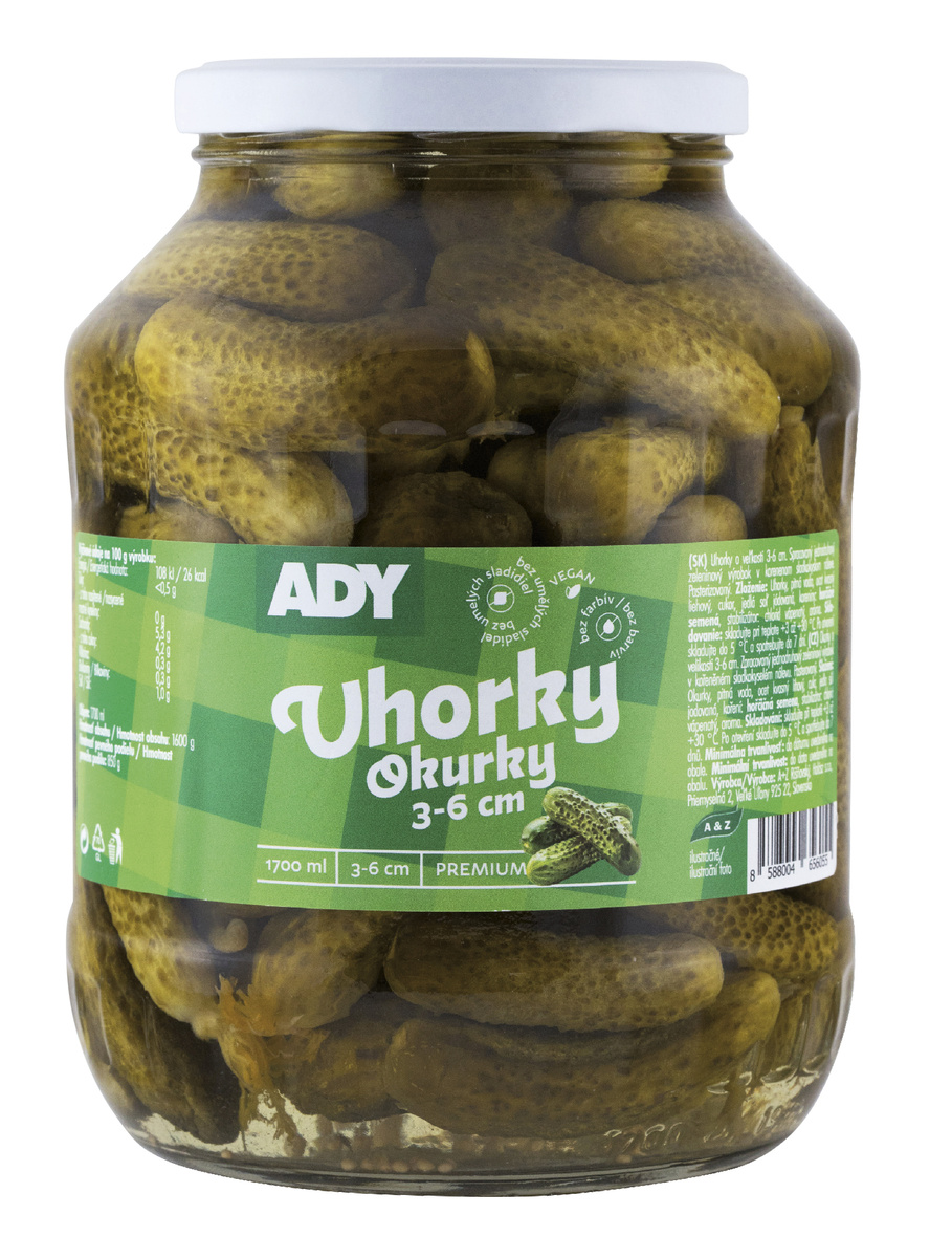 ADY Uhorky 3 - 6 cm coctail 1700 ml