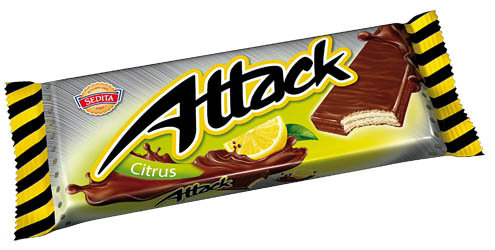 SEDITA Attack Oblátka čokoládová máčaná citrón 48 x 30 g