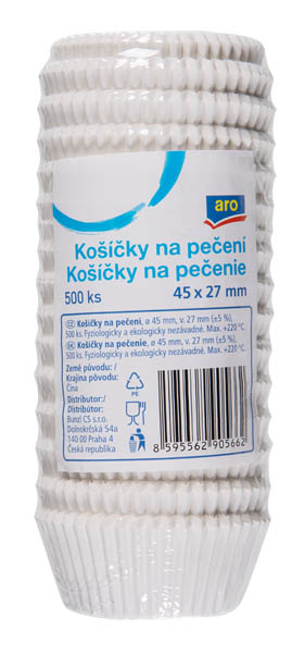 aro Košíčky na pečenie cukrárske 4,5 x 2,7 cm 500 ks