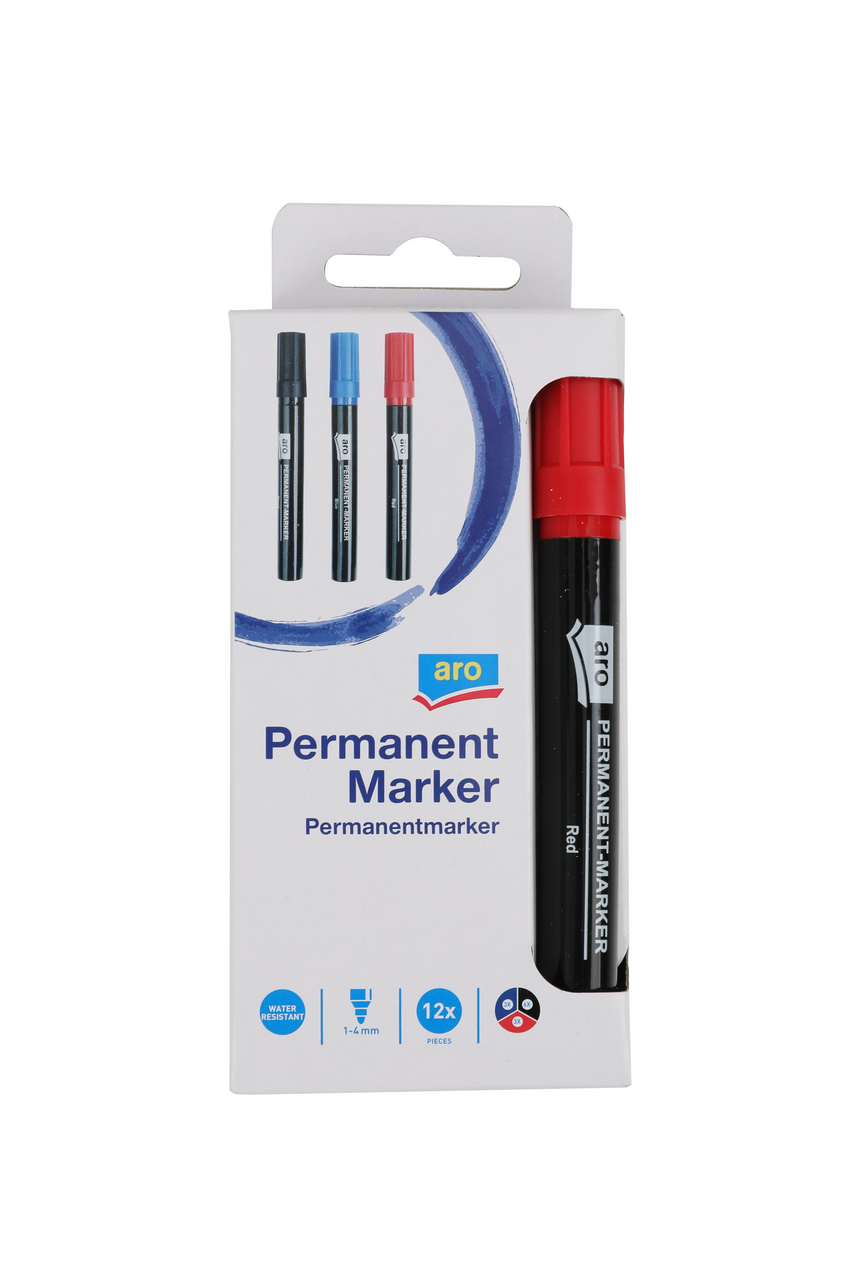 aro Značkovač Marker permanentný mix farieb 12 ks