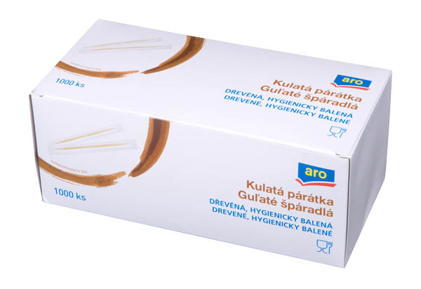 aro Špáradlá drevené guľaté hygienicky balené 1000 ks