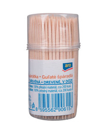 aro Špáradlá drevené guľaté v dóze 3 x 200 ks 