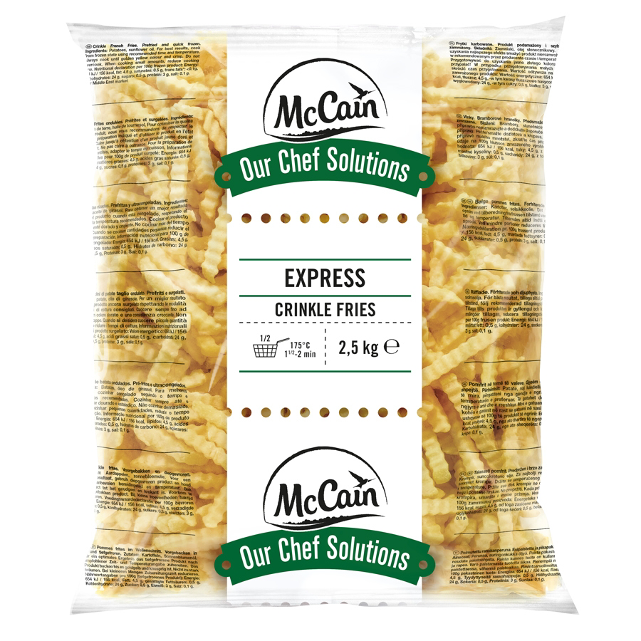 McCain Express Crinkle hranolky mraz. 2,5 kg