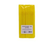 Papierové slamky Flex 6mm/22cm yellow/ žlté 100ks