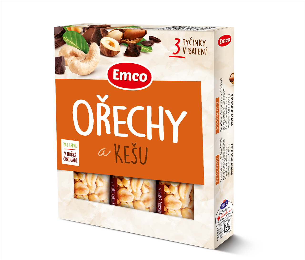 Emco Orechy a kešu tyčinka 3 x 35 g