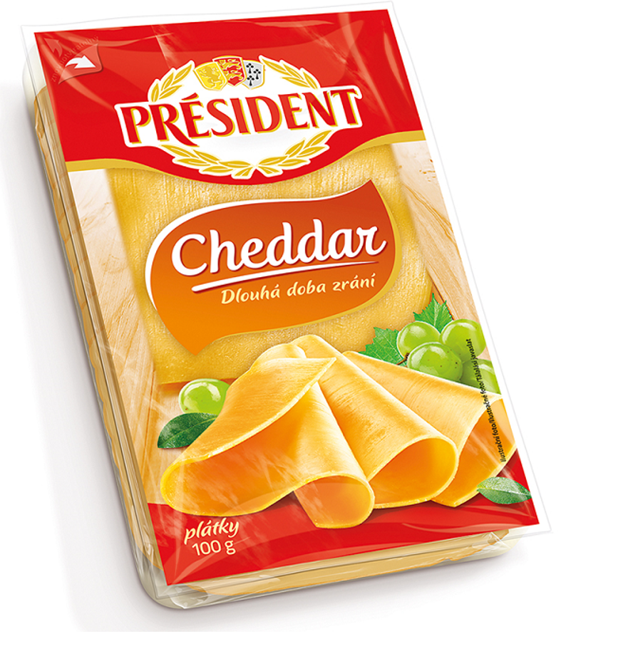 PRÉSIDENT Cheddar plátky syr chlad. 100 g