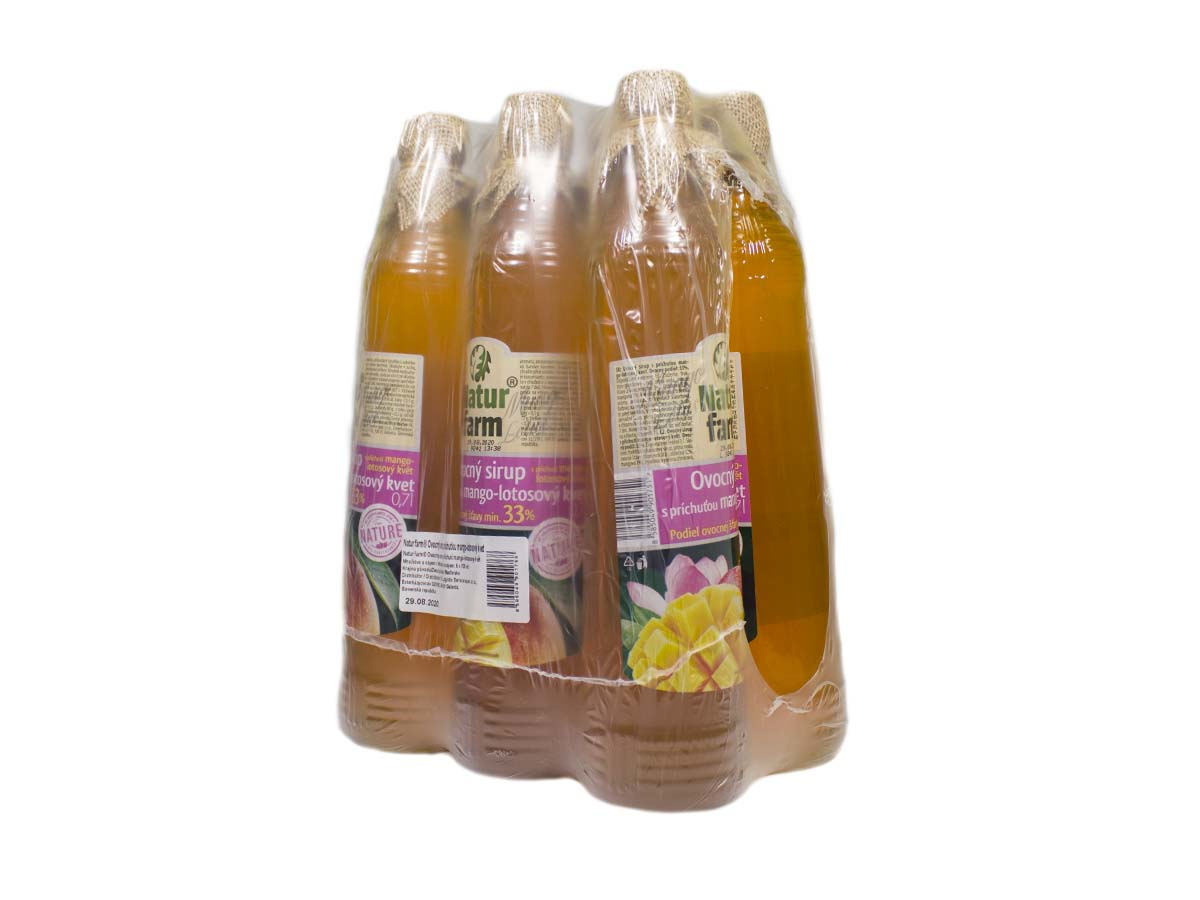 Natur farm Ovocný sirup s príchuťou mango-lotosový kvet 6 x 700 ml
