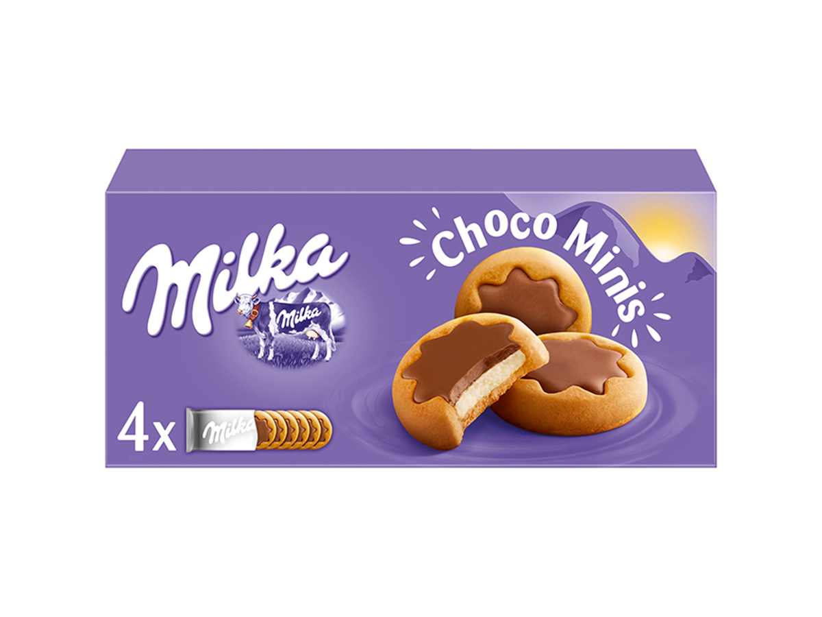 Milka Minis Stars sušienky mliečna náplň a čokoláda 150 g