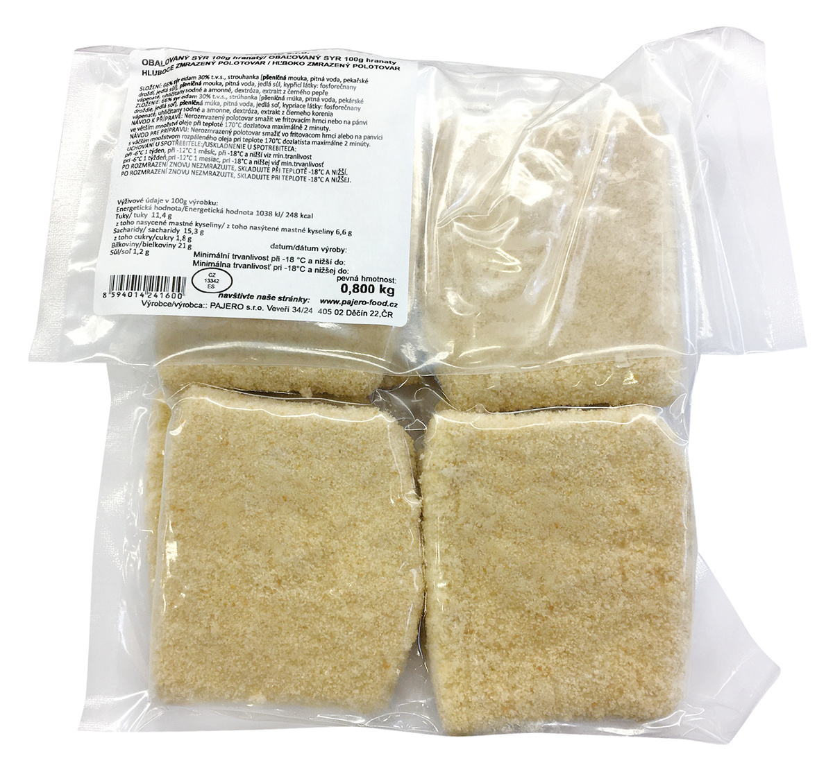 PAJERO Obaľovaný syr mraz. 8x100 g