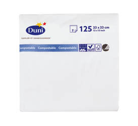 Duni servítky papierové biele 2-vrstvové 33cm 125 ks