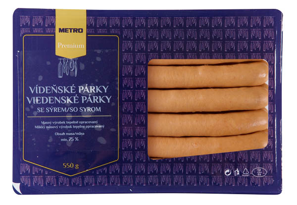 METRO Premium Viedenské párky so syrom chlad. 550 g
