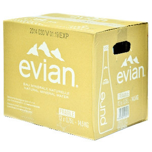 evian Prírodná minerálna voda 12 x 750 ml SKLO
