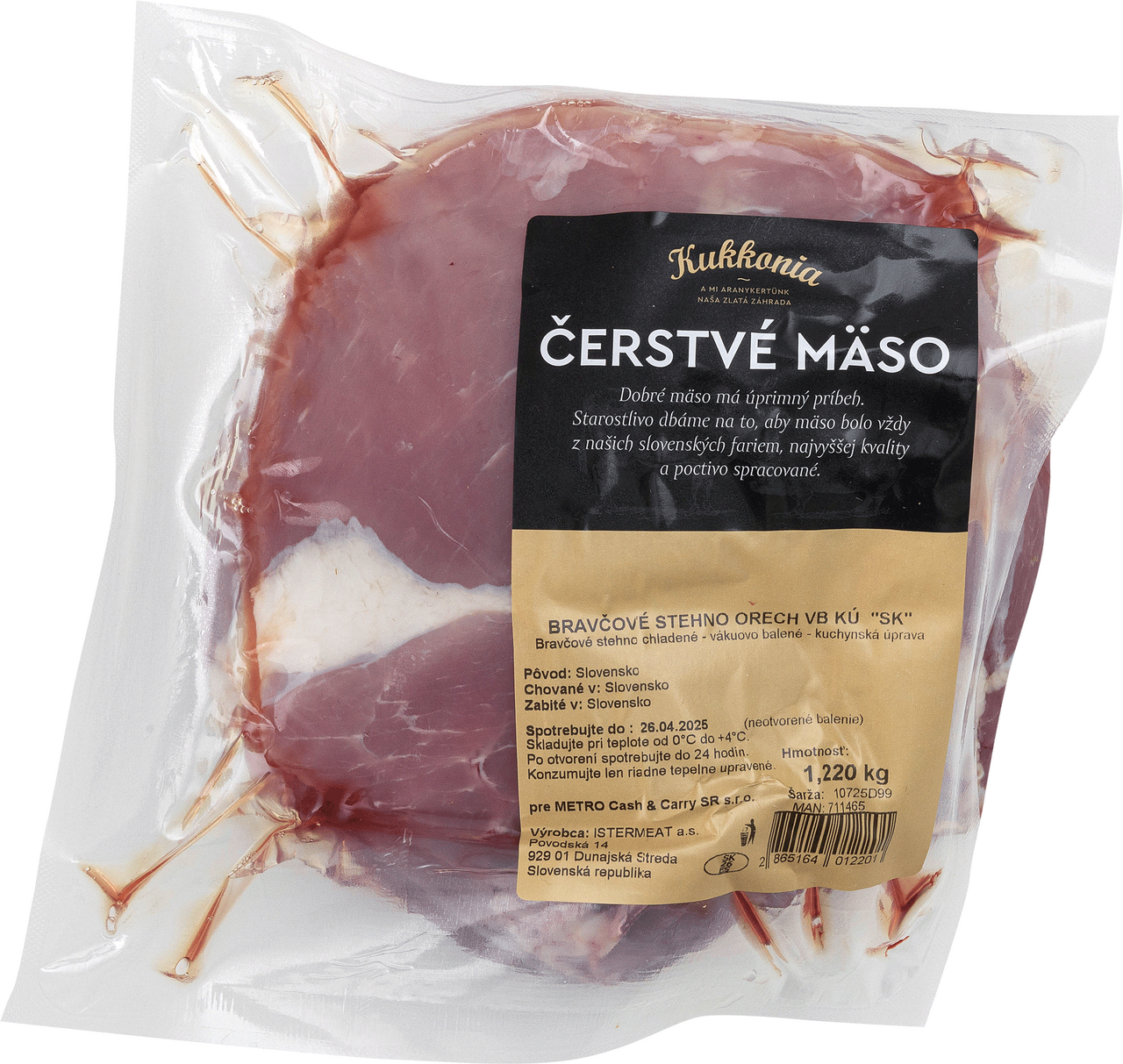 Istermeat Bravčové stehno orech SK vákuovo balené chlad. váž. cca 1 kg