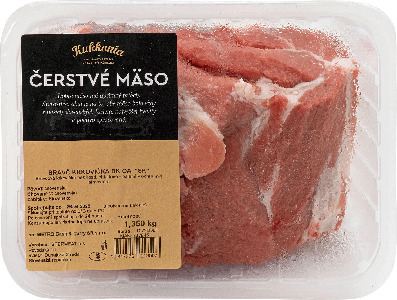 Istermeat Bravčová krkovička bez kosti SK vákuovo balená chlad. váž. cca 2 kg