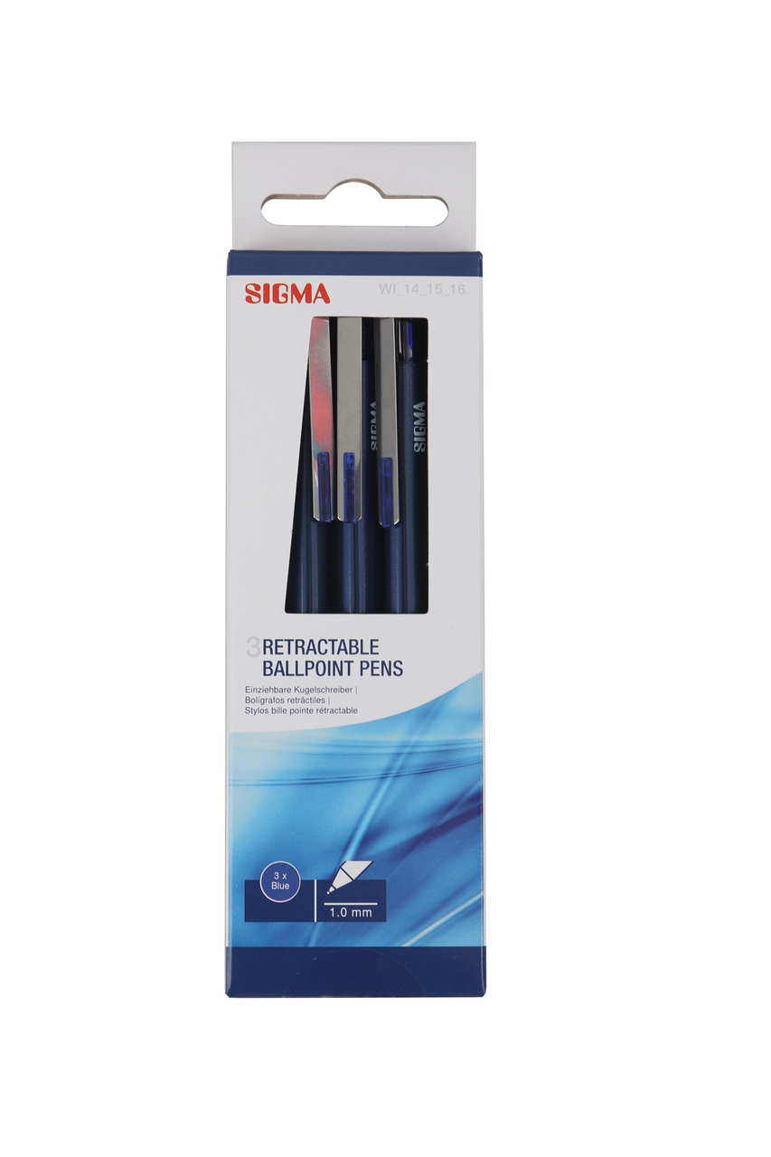 SIGMA Pero guličkové modré 3 ks