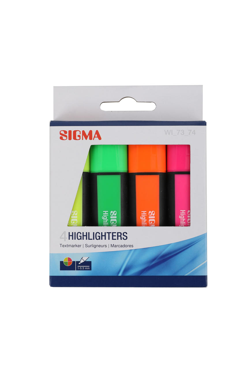 SIGMA Zvýrazňovač mix 4 ks
