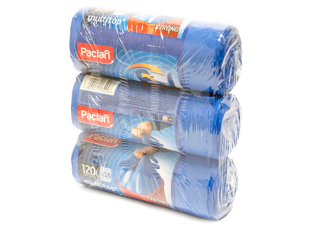 PACLAN Vrecia na odpad multitop zaväzovacie 120 l 3 x 15 ks 