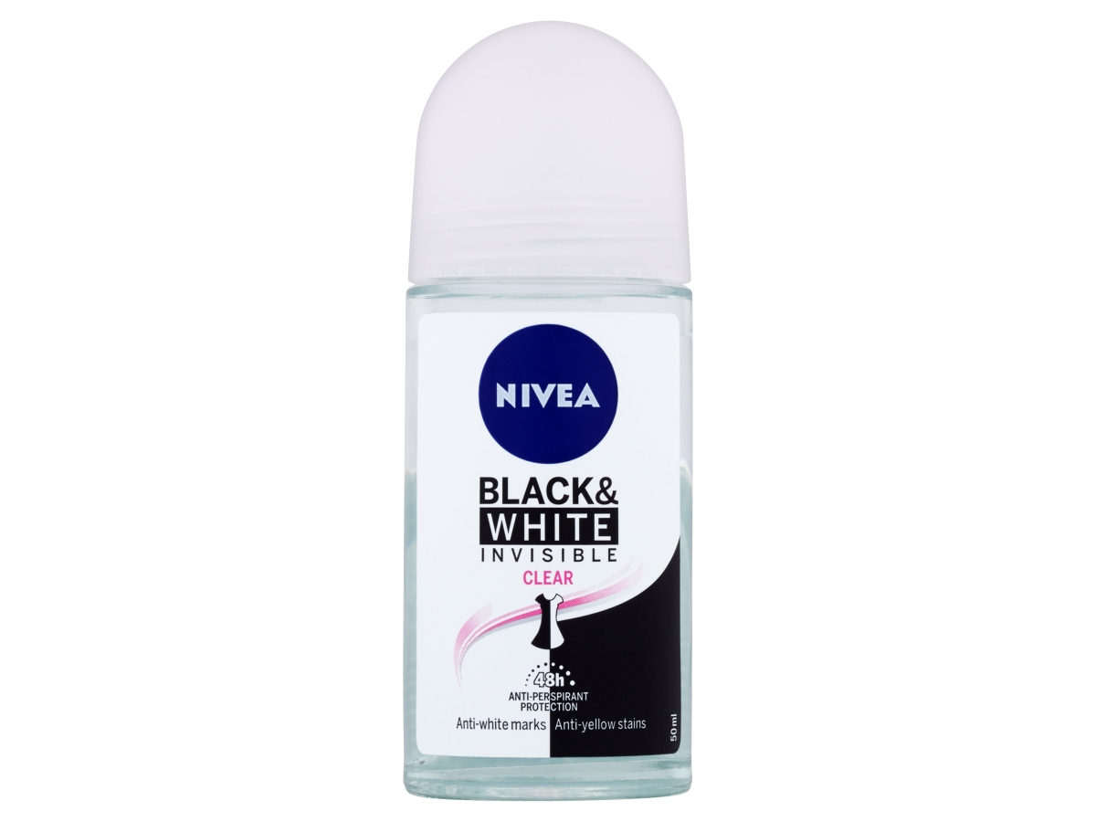 NIVEA Black&White Invisible Clear antiperspirant guľôčkový dámsky 50 ml