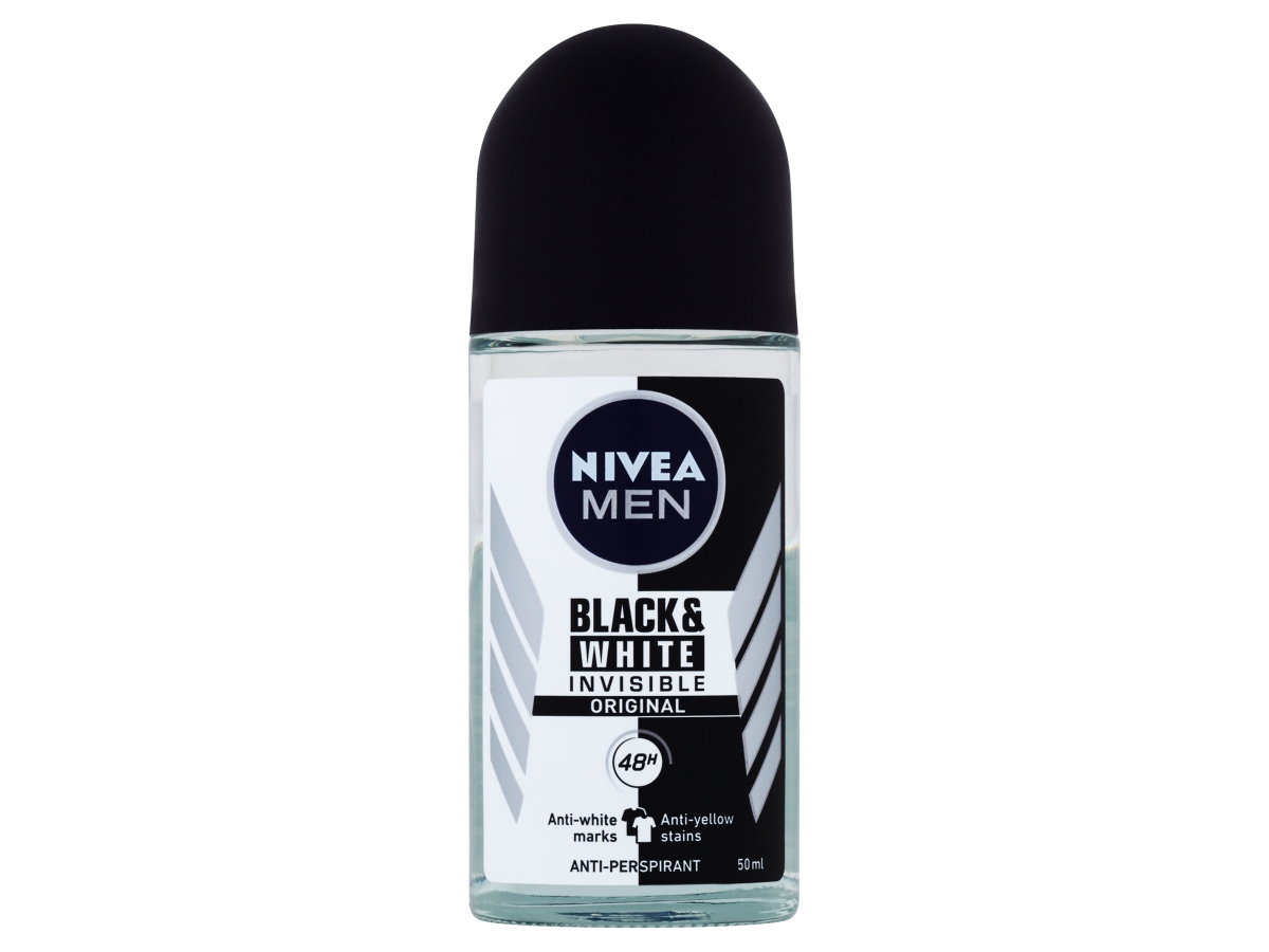 NIVEA Men Black&White Invisible antiperspirant guľočkový pánsky 50 ml