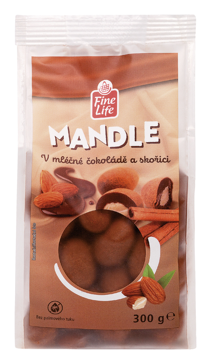 Fine Life Mandle v mliečnej čokoláde so škoricou 300 g