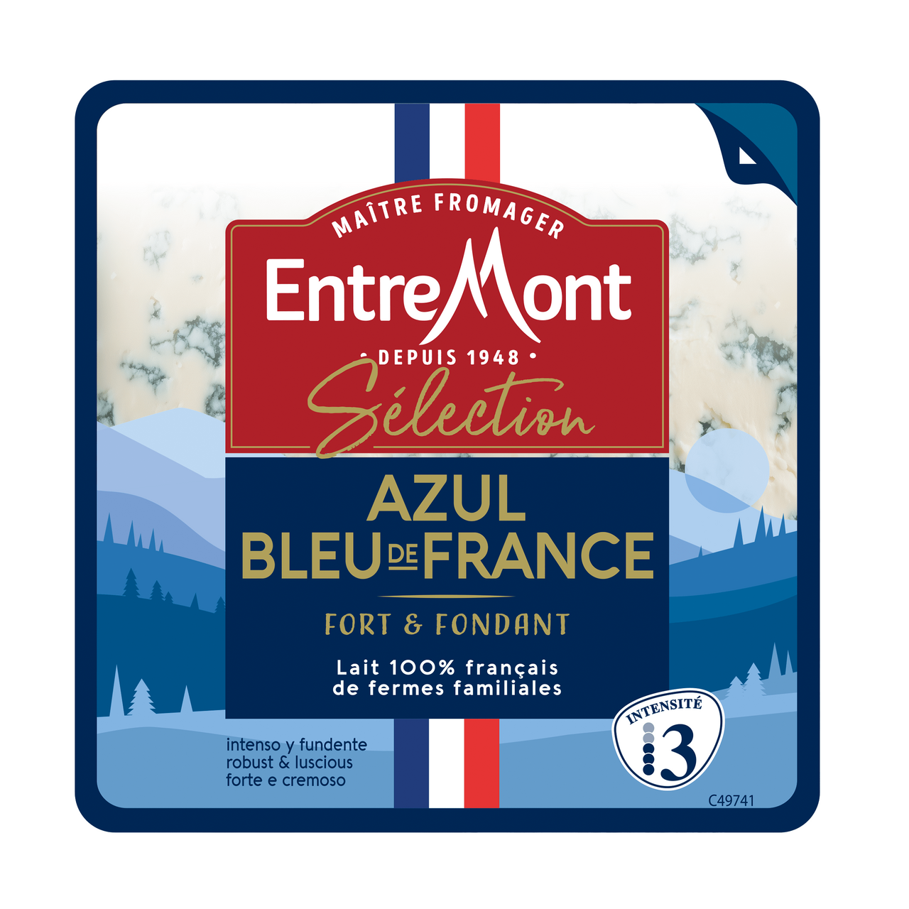 Entre Mont Azul syr s modrou plesňou chlad. 100 g