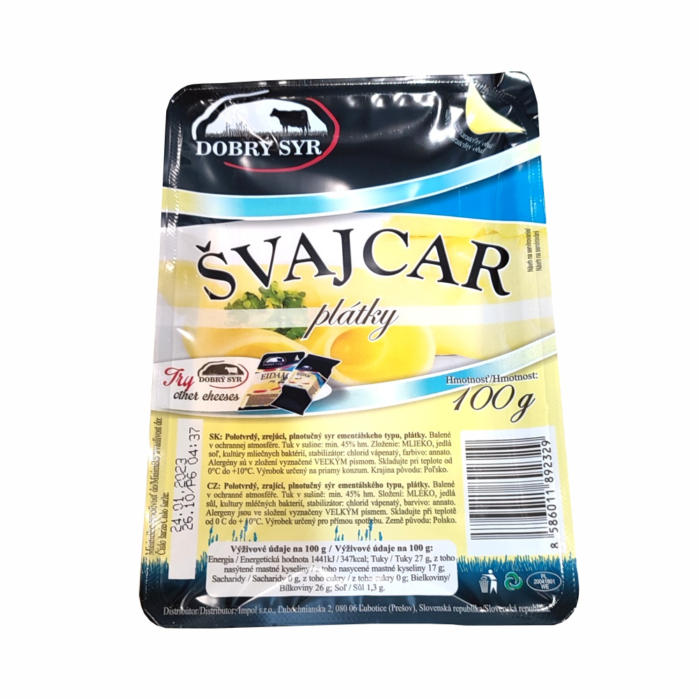 DOBRÝ SYR Švajcar plátky chlad. 100 g
