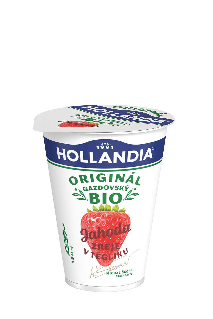 HOLLANDIA Gazdovský jogurt jahoda BIO chlad. 180 g