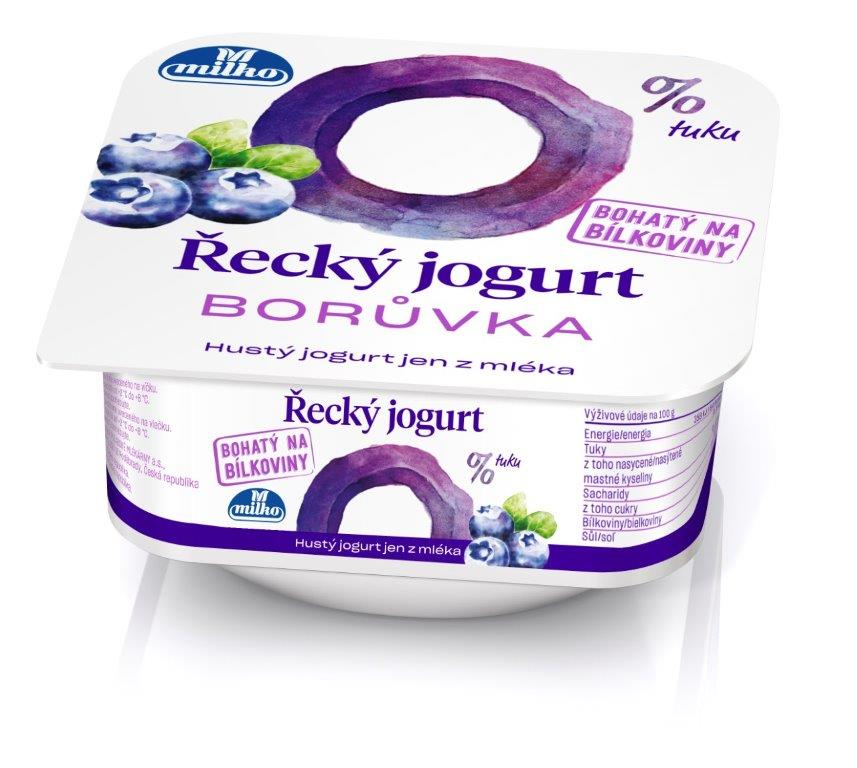 milko Grécky jogurt 0 % tuku čučoriedka chlad. 3 x 140 g